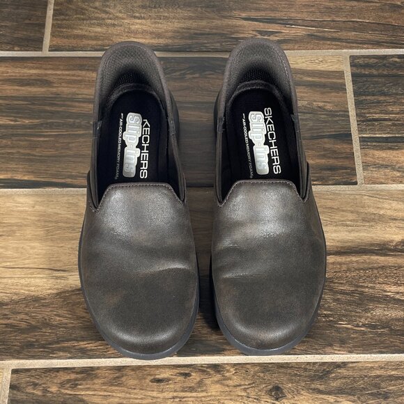 Skechers Slip-ins On The Go Flex Captivating Womens 7 Shoes Chocolate Hands Free - Picture 13 of 14